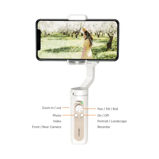 Hohem iSteady X kézi stabilizátor mobiltelefonhoz fehér - 4