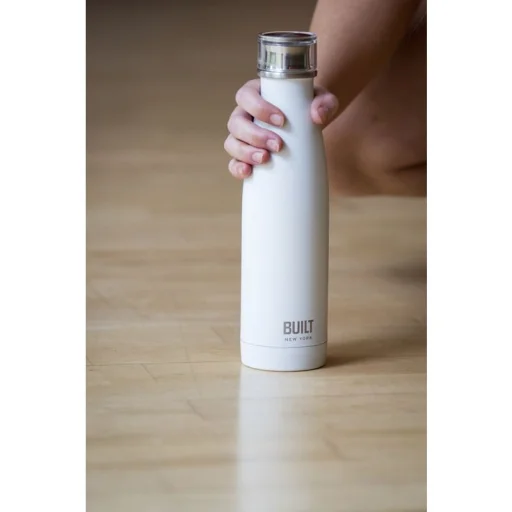 Built Perfect vákum szigetelt vizesüveg, rozsdamentes acél kulacs 500 ml fehér - 4