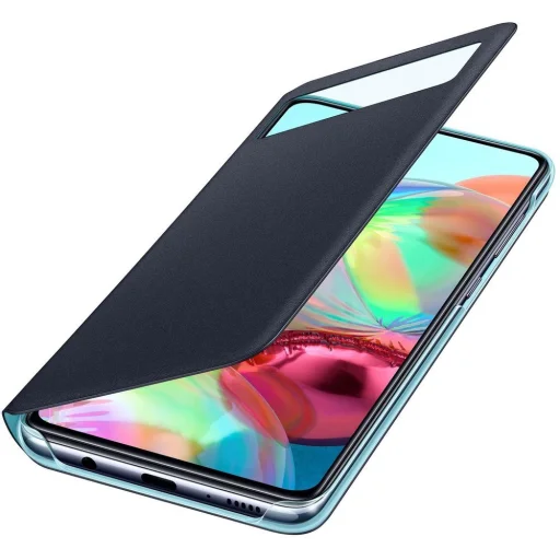 Samsung S View EF-EA715PBEGEU fiptok kártyatartóval és kijelzővel Samsung A71 fekete - 2