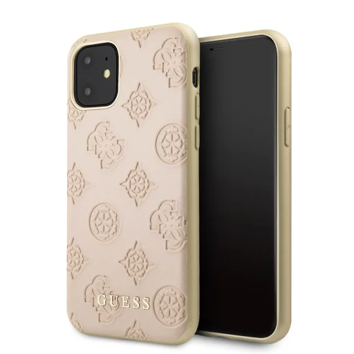 Guess dombornyomott mintás tok iPhone 11 pink - 1