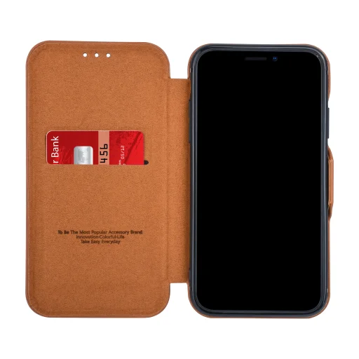 UNIQ iPhone 11 fliptok kártyatartóval világos barna - 3