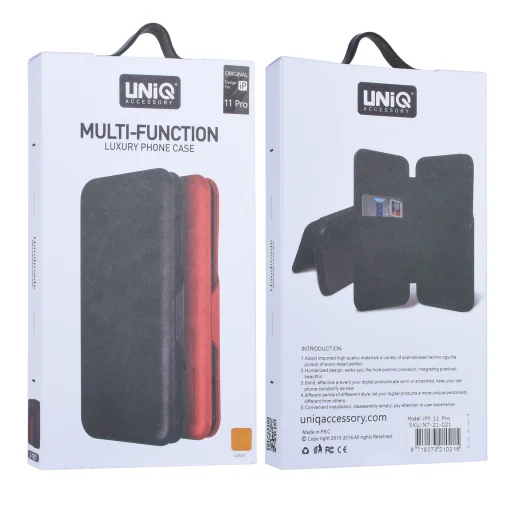 UNIQ iPhone 11 Pro fliptok kártyatartóval világos barna - 2