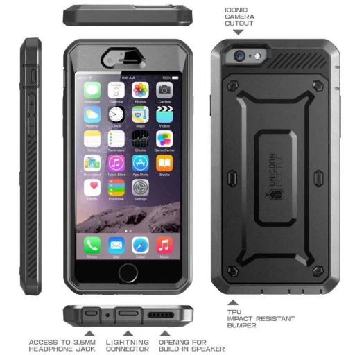 Supcase Unicorn Beetle Pro tok iPhone 6/6S fekete ütésálló - 4