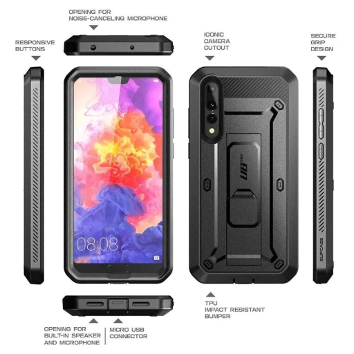 Huawei P20 Pro fekete ütésálló tok Supcase Unicorn Beetle Pro - 4