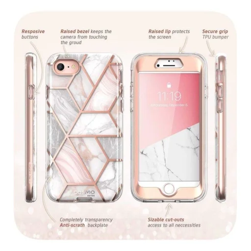 iPhone 7/8/SE 2020/SE 2022 Supcase Cosmo tok márvány ütésálló - 5