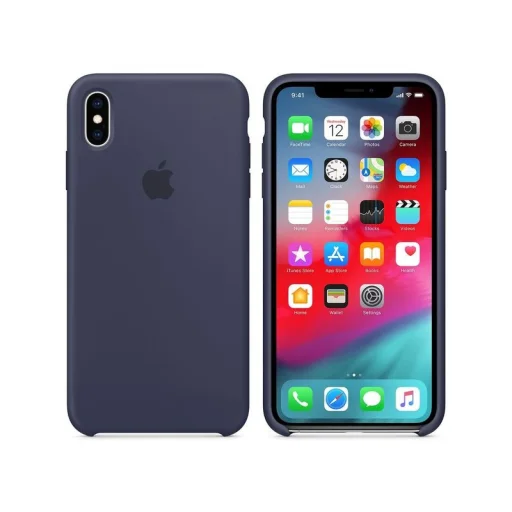 Apple gyári szilikon tok Apple iPhone Xs Max éjkék (MRWG2ZM/A) - 1