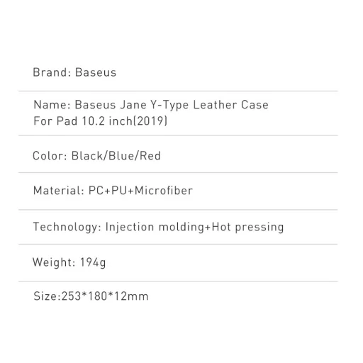 Baseus Jane Y-Type tok iPad 10.2'' 2019/2020/2021 piros (LTAPIPD-G09) - 6
