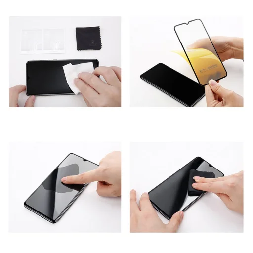 Baseus 3D kijelzővédő 9H Anti-Blue Light üvegfólia PET kerettel iPhone 6 Plus/ 6s Plus/ 7 Plus/ 8 Plus fekete - 19