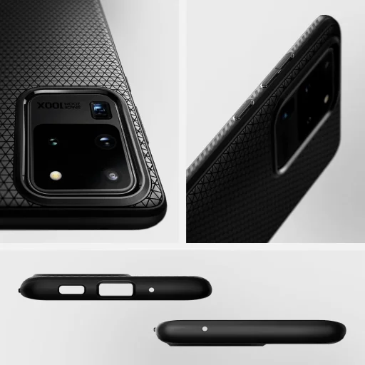 Spigen Liquid Air flexibilis TPU gél tok Samsung S20 Ultra matt fekete - 10