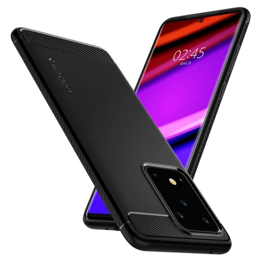Spigen Rugged armor tok Samsung S20 Ultra matt fekete - 7