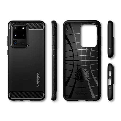 Spigen Rugged armor tok Samsung S20 Ultra matt fekete - 13
