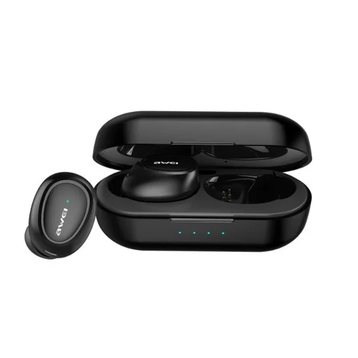 Awei TWS T16 bluetooth fülhallgató és powerbank fekete - 2