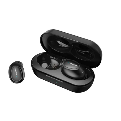 Awei TWS T16 bluetooth fülhallgató és powerbank fekete - 3