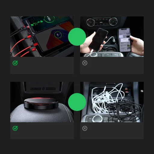 Baseus elosztó adapter USB HUB - 2x USB/USB Type-C 3A QC 3.0 + USB kábel 1.2m 3in1 piros - 8