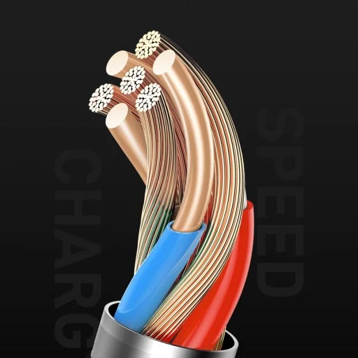 Baseus elosztó adapter USB HUB - 2x USB/USB Type-C 3A QC 3.0 + USB kábel 1.2m 3in1 piros - 12