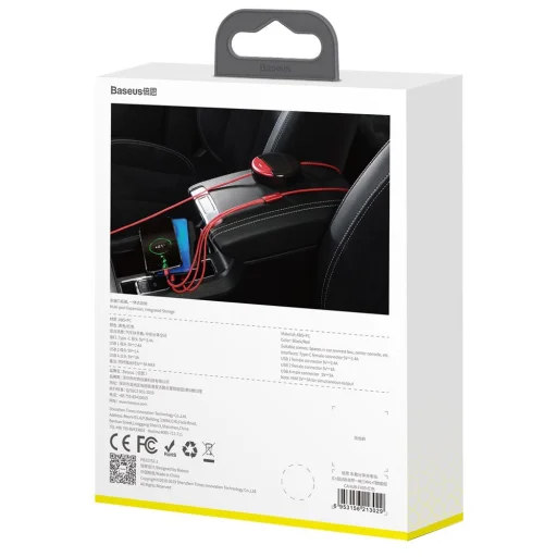 Baseus elosztó adapter USB HUB - 2x USB/USB Type-C 3A QC 3.0 + USB kábel 1.2m 3in1 piros - 21