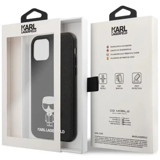 Karl Lagerfeld Saffiano Ikonik tok iPhone 11 fekete (KF000308) - 6