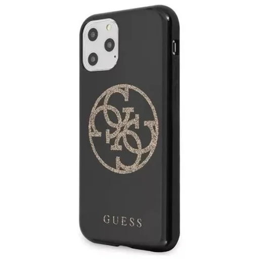 Guess Saffiano 4G Circle Logo iPhone 11 Pro tok fekete flitteres mintával (GUE000601) - 3