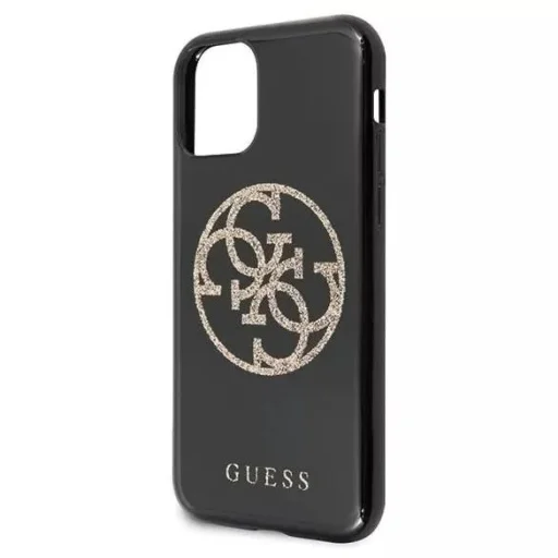 Guess Saffiano 4G Circle Logo iPhone 11 Pro tok fekete flitteres mintával (GUE000601) - 2