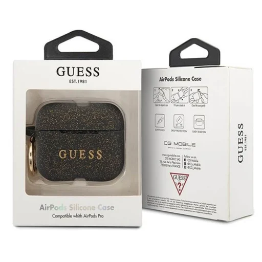 Guess Silicone AirPods Pro 1/2 tok fekete (GUACAPSILGLBK) - 2