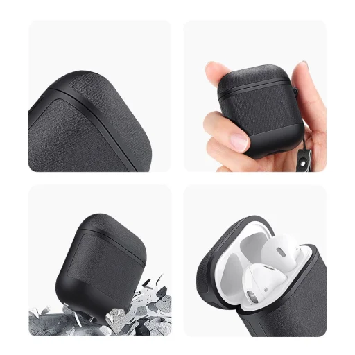 Dux Ducis PU bőr Apple Airpods 2/1 tok fekete - 10