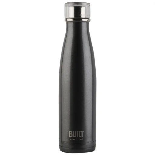 Built Perfect vákum szigetelt vizesüveg, rozsdamentes acél kulacs 500 ml szénfekete - 1