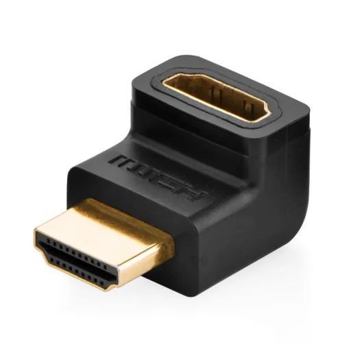 Ugreen HDMI felfelé hajló sarok, könyök adapter fekete (20110) - 1