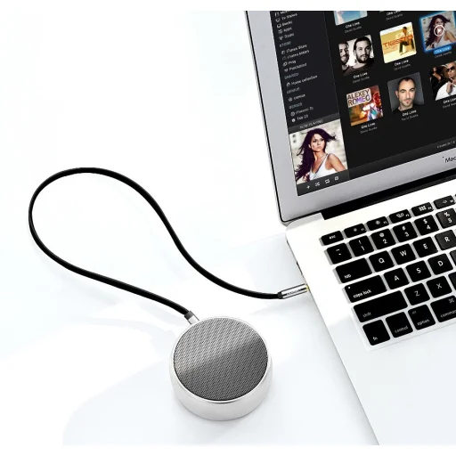 Ugreen AUX 3.5mm-es mini jack lapos kábel 1m ezüst (10597) - 3