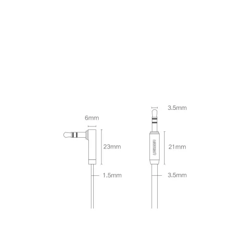 Ugreen AUX 3.5mm-es mini jack lapos kábel 1m ezüst (10597) - 5