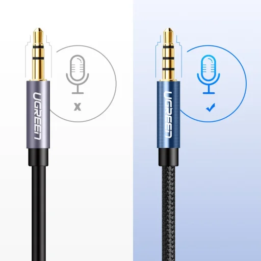 Ugreen AUX 3.5mm-es mini jack hosszabbító kábel 1m ezüst (10592) - 6