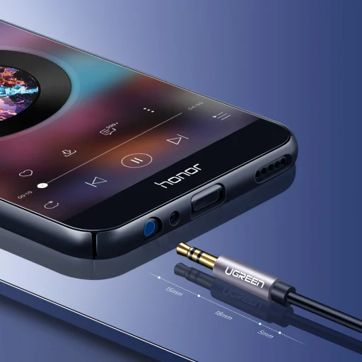 Ugreen AUX 3.5mm-es mini jack hosszabbító kábel 1m ezüst (10592) - 4