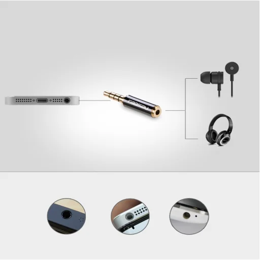 Ugreen adapter 3.5 mm-es mini jack átalakító 2.5 mm-es micro jack-re fekete (20502) - 4