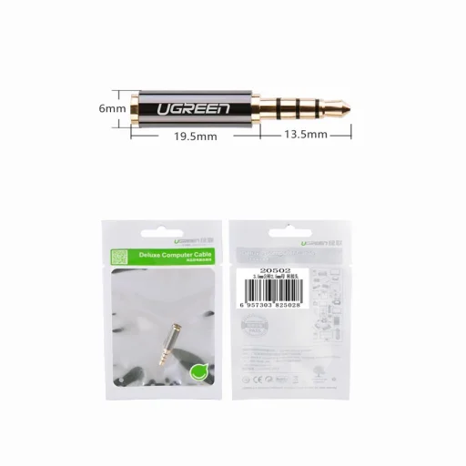 Ugreen adapter 3.5 mm-es mini jack átalakító 2.5 mm-es micro jack-re fekete (20502) - 6