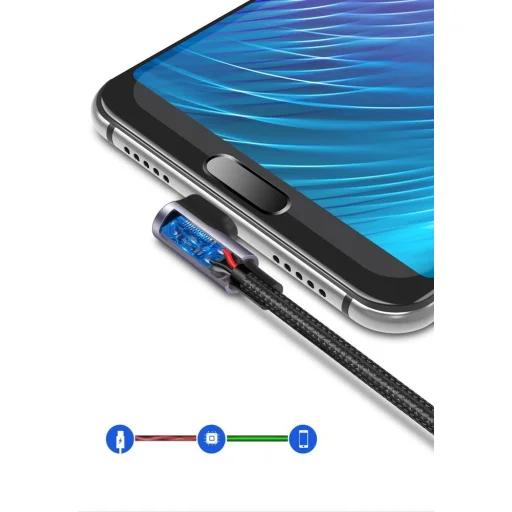 Ugreen USB/USB Type-C kábel döntött fejjel 3A 2m szürke - 8