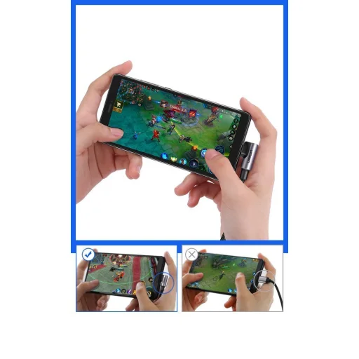 Ugreen USB/USB Type-C kábel döntött fejjel 3A 2m szürke - 4