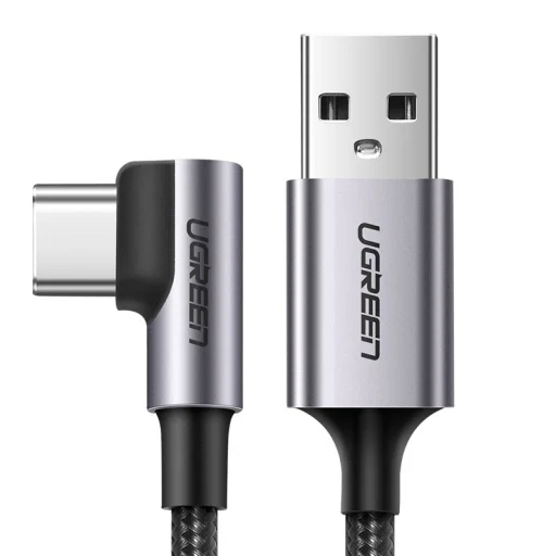 Ugreen USB/USB Type-C kábel döntött fejjel 3A 2m szürke - 1