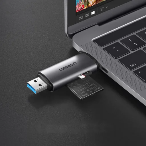 Ugreen USB Type C/ USB 3.0 SD/ micro SD kártyaolvasó szürke - 7