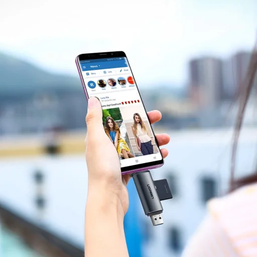 Ugreen USB Type C/ USB 3.0 SD/ micro SD kártyaolvasó szürke - 5