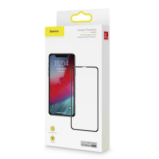 Baseus 0.3mm 3D 9H kijelzővédő üvegfólia iPhone XS/11 Pro fekete (SGAPIPH58S-KC01) - 7