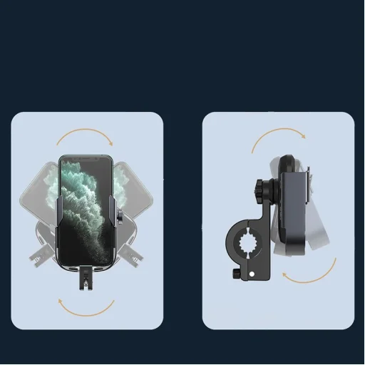 Baseus univerzális kormányra szerelhető biciklis telefon és tükörtartó ezüst (SUKJA-0S) - 15