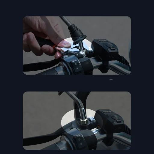 Baseus univerzális kormányra szerelhető biciklis telefon és tükörtartó ezüst (SUKJA-0S) - 19