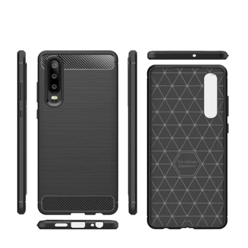 Huawei P30 Carbon mintájú TPU tok fekete - 2