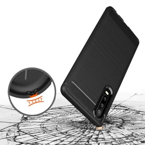 Huawei P30 Carbon mintájú TPU tok fekete - 4