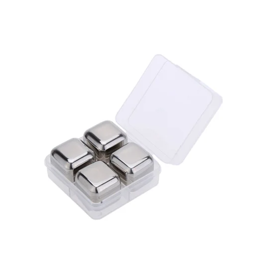 Rozsdamentes acél, fém jégkocka tartóval 4db (SSIB-4M) - 3