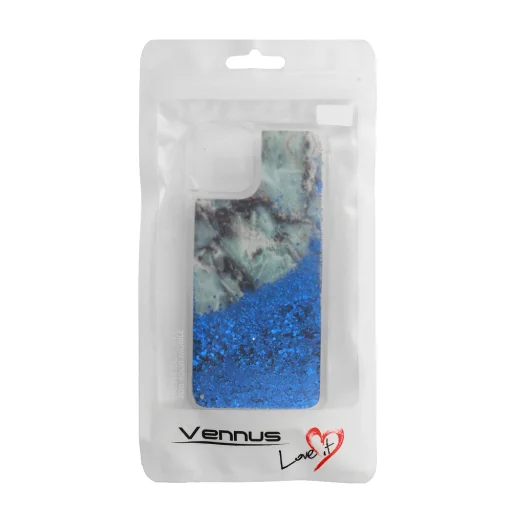 Folyékony flitteres mintájú TPU tok iPhone 11 Pro kék - 4