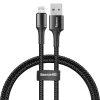 Baseus Halo nylon harisnyázott USB/Lightning kábel 2.4A/0.5m fekete (CALGH-A01) thumbnail