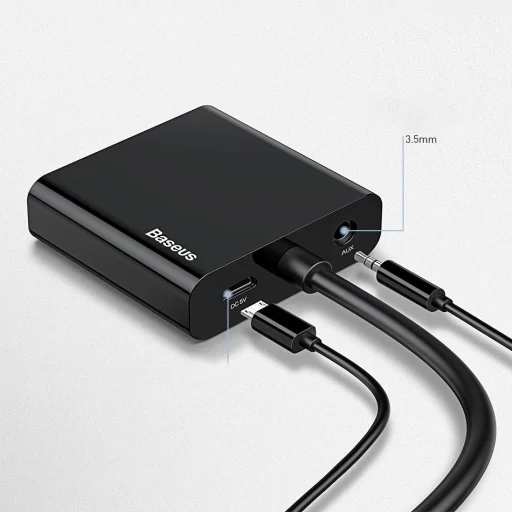 Baseus 4K HDMI/VGA - Micro USB - AUX audio 3.5mm mini jack átalakító adapter fekete (CAHUB-AH01) - 4