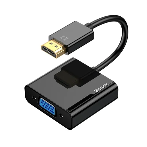 Baseus 4K HDMI/VGA - Micro USB - AUX audio 3.5mm mini jack átalakító adapter fekete (CAHUB-AH01) - 1