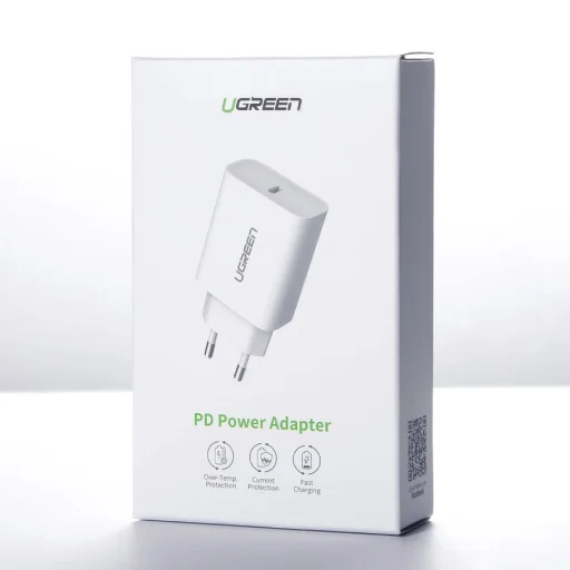Ugreen fali töltő adapter USB-C PD 3.0 gyors töltés 4.0 18W 3A fehér (60450) - 2