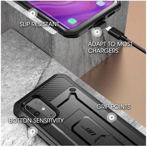 Supcase Unicorn Beetle Pro tok Samsung Galaxy S20 Plus fekete ütésálló - 5